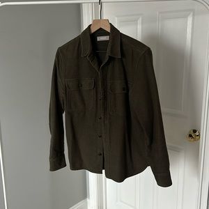 Everlane olive flannel overshirt